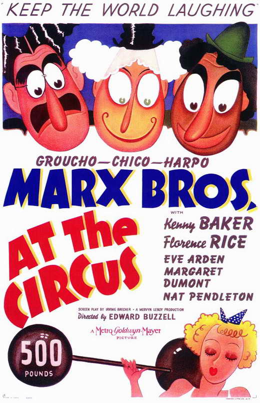 At the Circus Movie Poster Print featuring vibrant circus imagery.