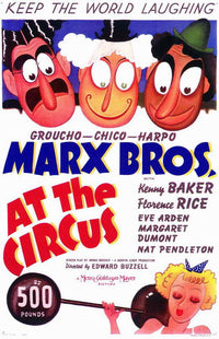 At the Circus Movie Poster Print featuring vibrant circus imagery.