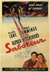 Saboteur Movie Poster Print showcasing classic film art.