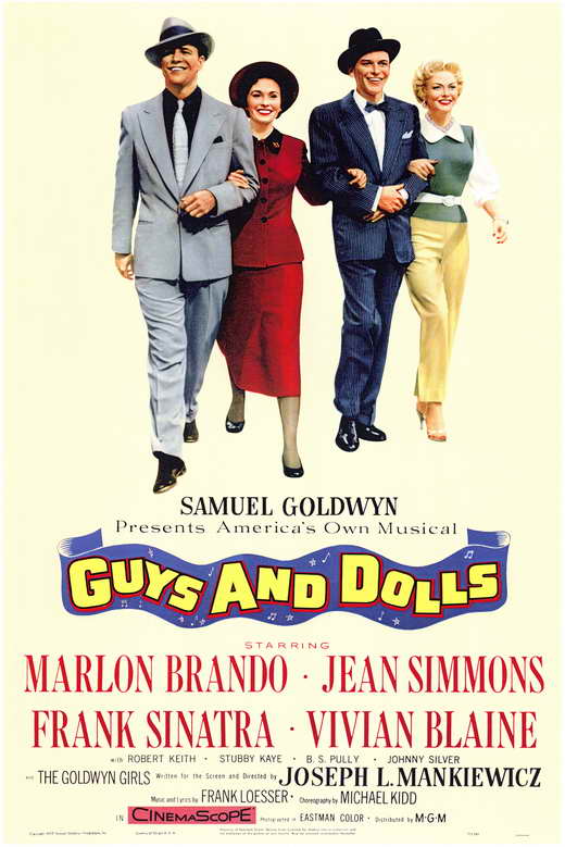 Guys and Dolls Movie Poster Print showcasing Broadway's classic musical.