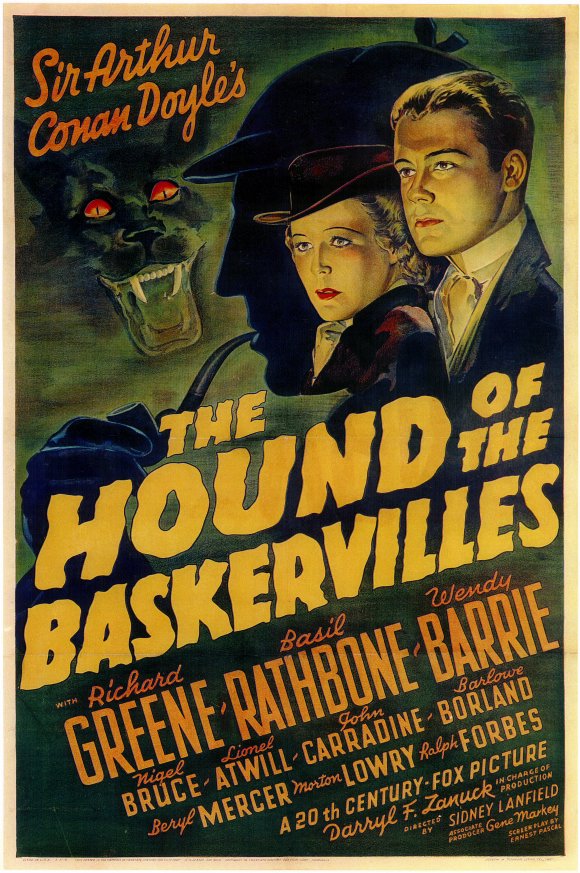 The Hound of the Baskervilles Movie Poster Print showcasing classic mystery themes.