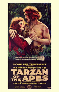 Tarzan of the Apes Movie Poster Print featuring iconic character design.