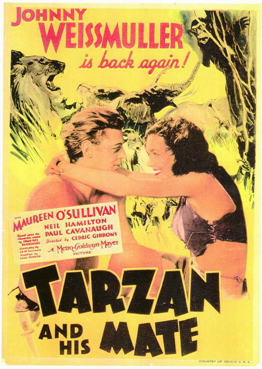 Tarzan and His Mate Movie Poster Print showcasing classic adventure art