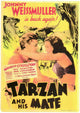 Tarzan and His Mate Movie Poster Print showcasing classic adventure art