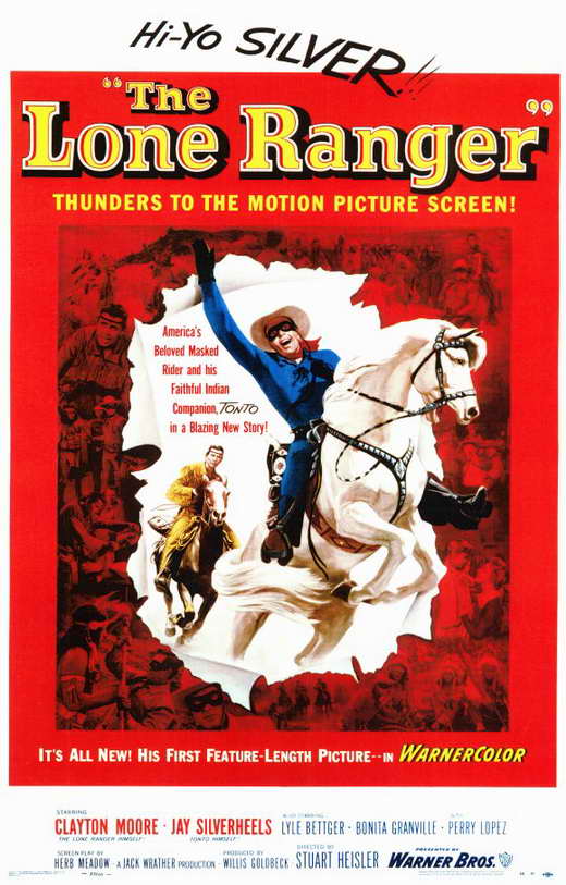 The Lone Ranger Movie Poster Print featuring iconic Western imagery.