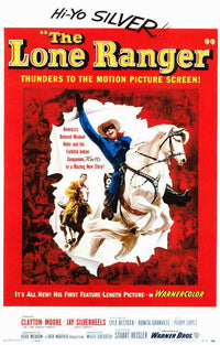 The Lone Ranger Movie Poster Print featuring iconic Western imagery.