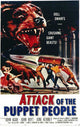 Attack of the Puppet People movie poster print showcasing vintage horror art.