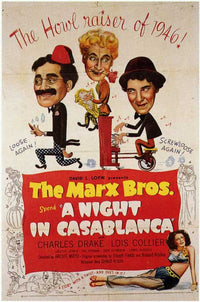 A Night in Casablanca Movie Poster Print showcasing classic film art.