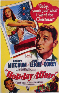 Holiday Affair Movie Poster Print featuring festive imagery