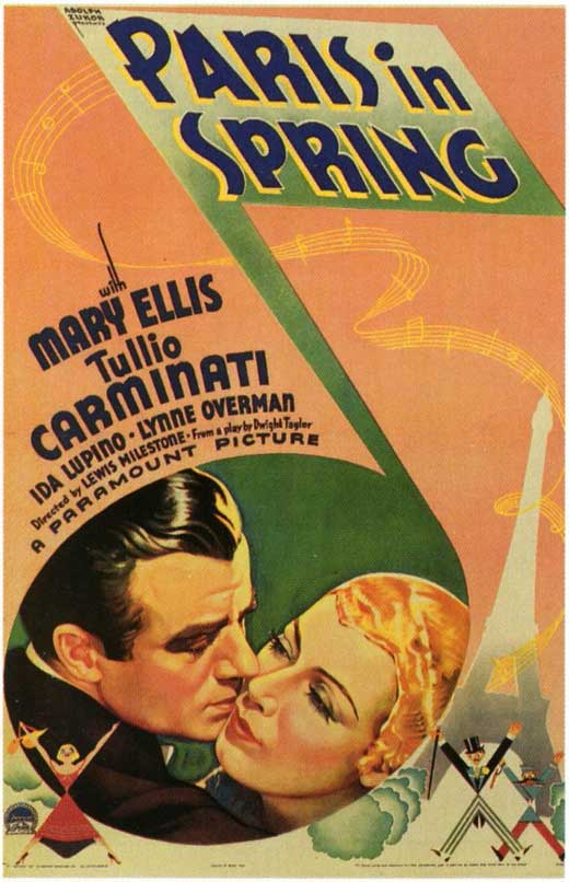 Paris in Spring Movie Poster Print featuring vibrant city landscape
