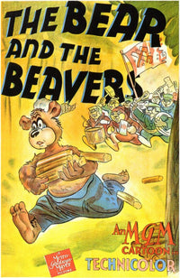 The Bear and the Beavers Movie Poster Print featuring colorful animation.