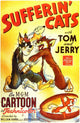 Sufferin' Cats Movie Poster Print featuring whimsical feline art.