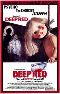 Deep Red Movie Poster Print showcasing suspenseful film art
