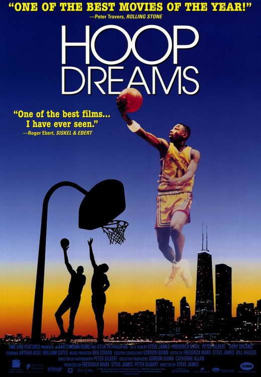 Hoop Dreams Movie Poster Print showcasing a classic sports documentary.