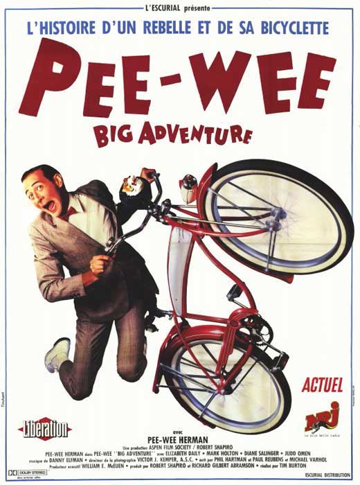 Pee-wee's Big Adventure Movie Poster Print featuring colorful design
