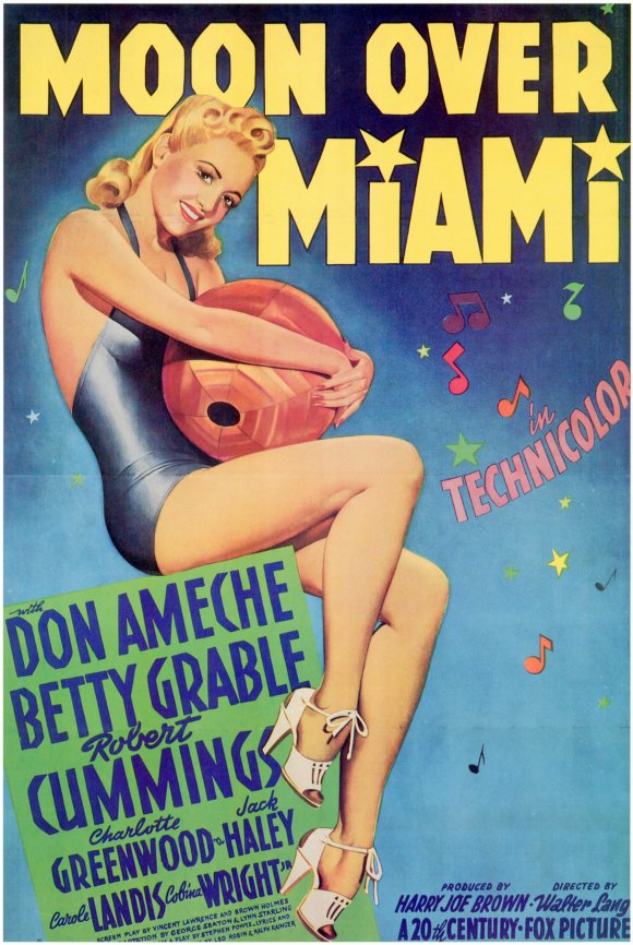 Moon over Miami Movie Poster Print featuring vibrant imagery.