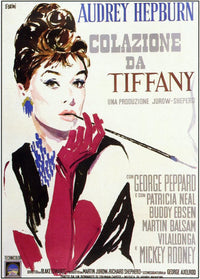 Breakfast at Tiffany's Movie Poster Print featuring iconic imagery from the classic film.
