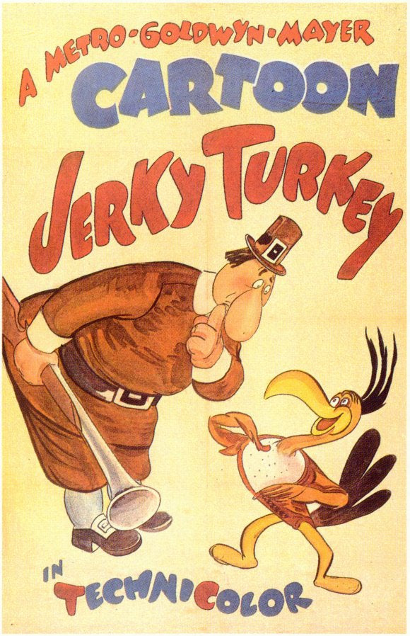 Jerky Turkey Movie Poster Print showcasing vibrant colors and whimsical design.