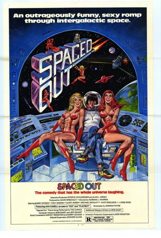 Spaced Out Movie Poster Print showcasing colorful intergalactic design.