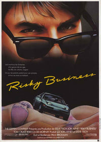 Risky Business Movie Poster Print featuring iconic 1983 film moments.
