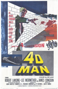 The 4D Man Movie Poster Print showcasing retro sci-fi artwork.