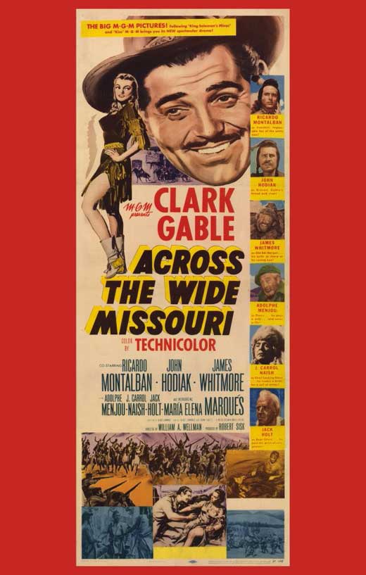 Across the Wide Missouri movie poster print showcasing breathtaking landscapes.