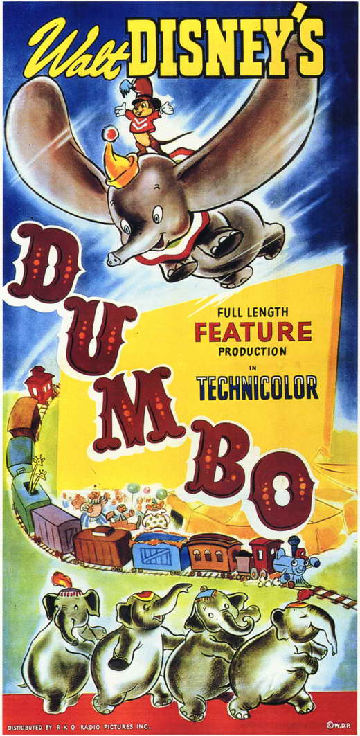 Dumbo Movie Poster Print featuring the iconic flying elephant.