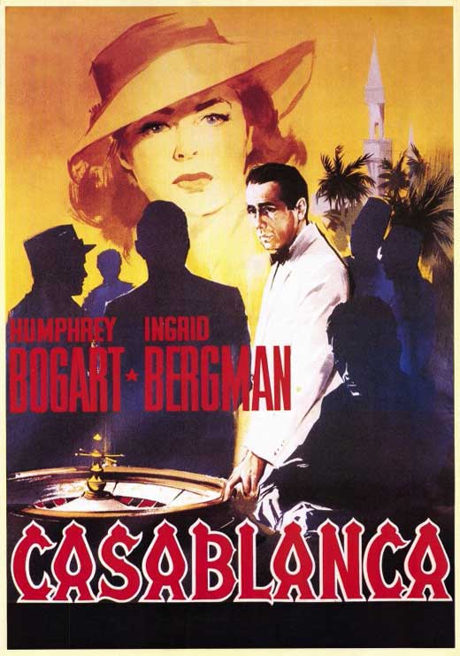 Casablanca Movie Poster Print featuring iconic film artwork.