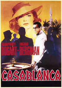 Casablanca Movie Poster Print featuring iconic film artwork.