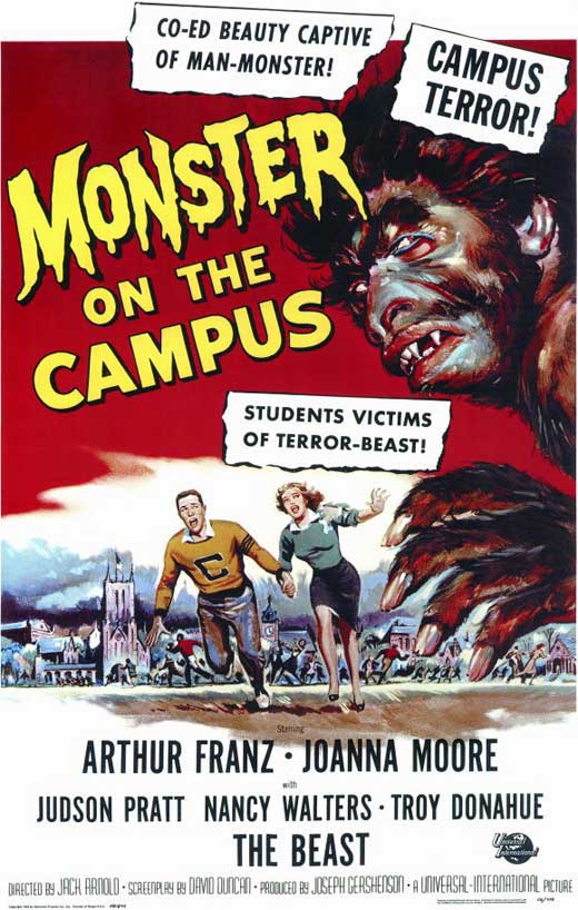 Monster on the Campus Movie Poster Print showcasing classic horror cinema