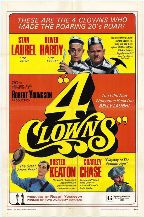 Four Clowns Movie Poster Print showcasing colorful clown art.