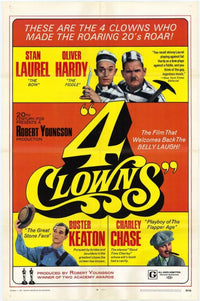 Four Clowns Movie Poster Print showcasing colorful clown art.