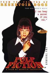 Pulp Fiction Movie Poster Print showcasing iconic film characters and moments.