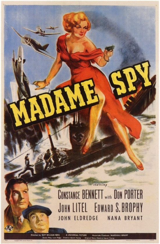 Madame Spy Movie Poster showcasing vintage film art.