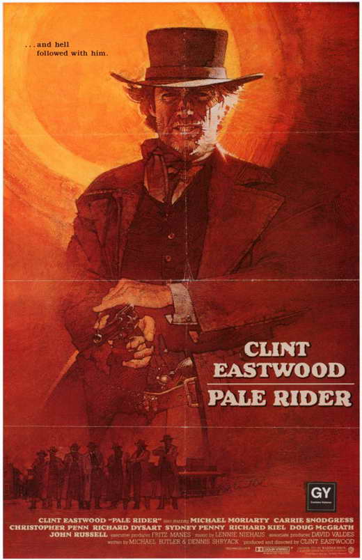 Pale Rider Movie Poster Print showcasing iconic Western imagery.