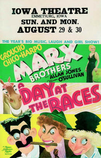 A Day at the Races Movie Poster Print showcasing horse racing excitement