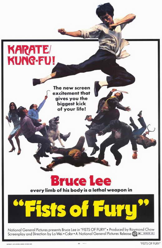Fists of Fury Movie Poster Print showcasing classic martial arts action.
