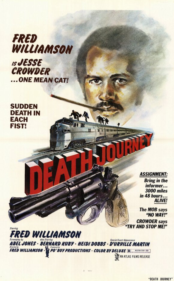 Death Journey Movie Poster Print displayed on a wall.