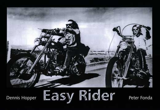 Easy Rider Movie Poster Print featuring classic film imagery