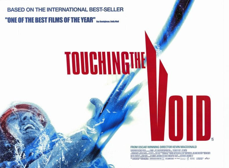 Touching the Void Movie Poster Print showcasing a climber's dramatic journey.