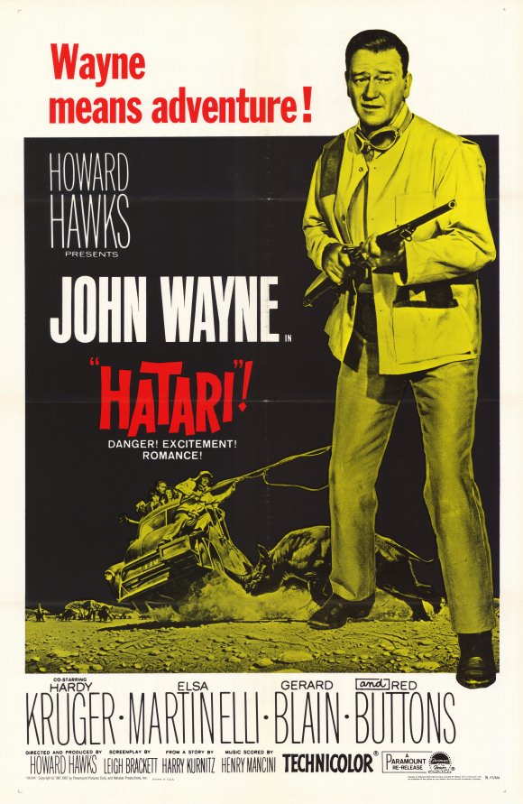 Hatari! Movie Poster Print featuring vibrant artwork.