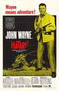 Hatari! Movie Poster Print featuring vibrant artwork.