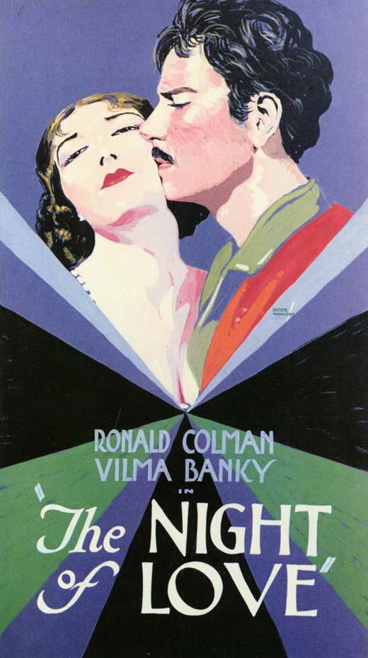 The Night of Love Movie Poster Print showcasing romantic imagery.