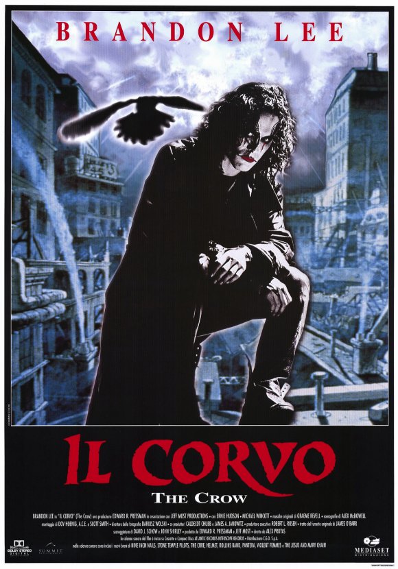 The Crow movie poster print featuring dark gothic imagery.