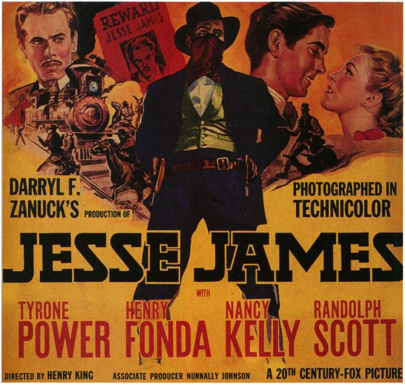 Jesse James Movie Poster Print showcasing the iconic outlaw.