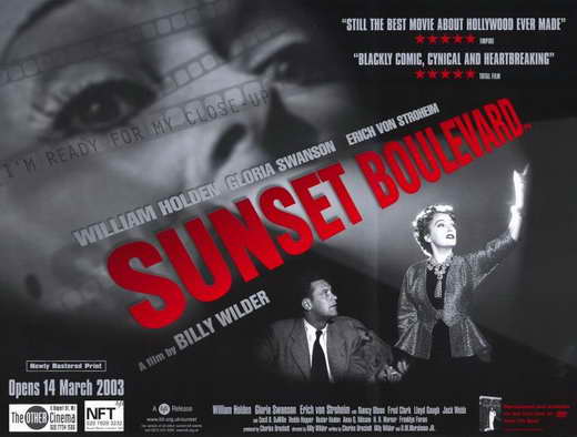 Sunset Boulevard Movie Poster Print showcasing classic Hollywood film art.