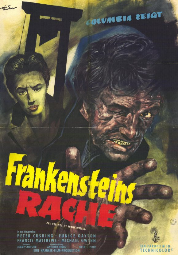 The Revenge of Frankenstein Movie Poster Print showcasing classic horror film art.
