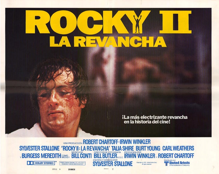 Rocky 2 Movie Poster Print in 11x17 size showcasing Rocky Balboa