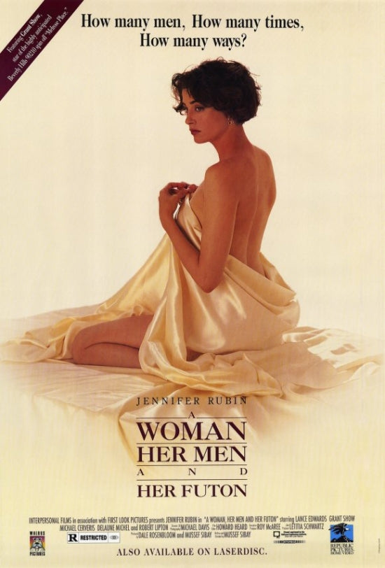 A Woman, Her Men, and Her Futon Movie Poster - vibrant and colorful artwork.