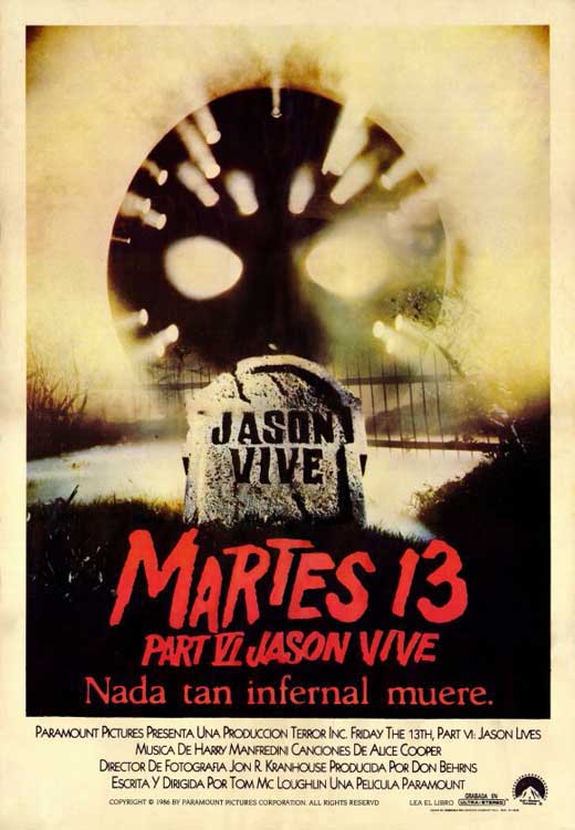 Friday the 13th Part 6: Jason Lives movie poster print